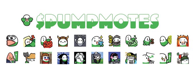 $Pumpmotes banner with emote designs